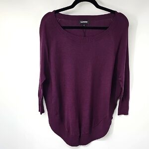 Express Plum Oversized Purple Pullover Sweater Corpcore Casual Office